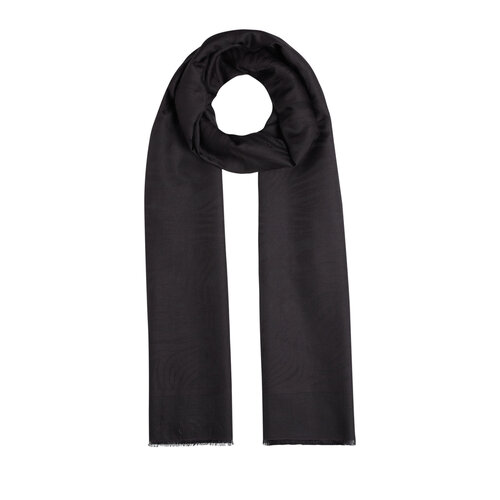 Black Zebra Print Cotton Silk Scarf