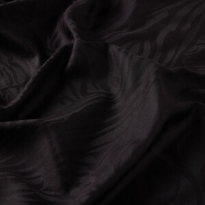 Black Zebra Print Cotton Silk Scarf - Thumbnail