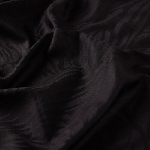 Black Zebra Print Cotton Silk Scarf