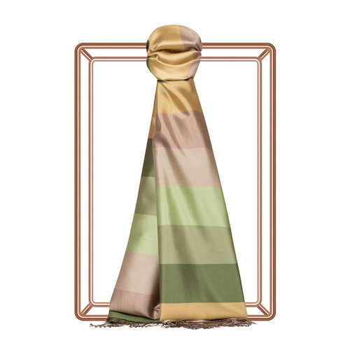 Block Striped Silk Scarf Model 01