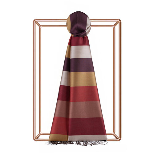 Block Striped Silk Scarf Model 02