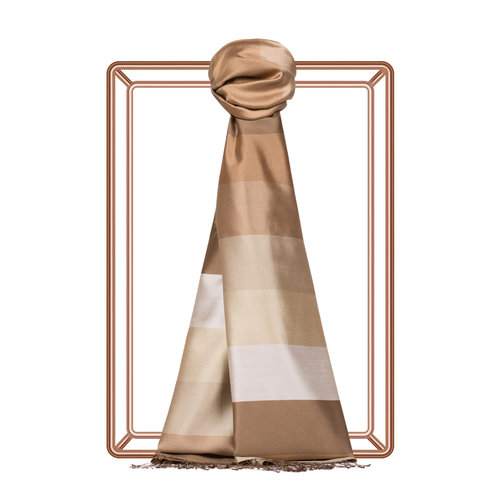 Block Striped Silk Scarf Model 03