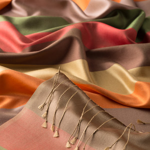 Block Striped Silk Scarf Model 05 - Thumbnail