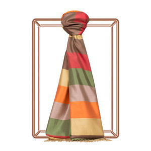 Block Striped Silk Scarf Model 05 - Thumbnail