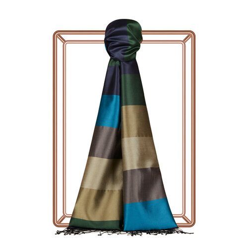 Block Striped Silk Scarf Model 13