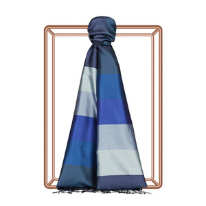 Block Striped Silk Scarf Model 14 - Thumbnail