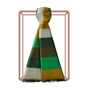 ipekevi - Block Striped Silk Scarf Model 16