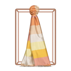 Block Striped Silk Scarf Model 17 - Thumbnail