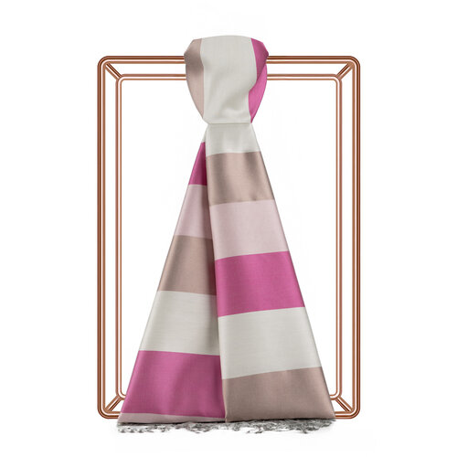 Block Striped Silk Scarf Model 19
