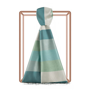 Block Striped Silk Scarf Model 20 - Thumbnail