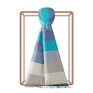 ipekevi - Block Striped Silk Scarf Model 21