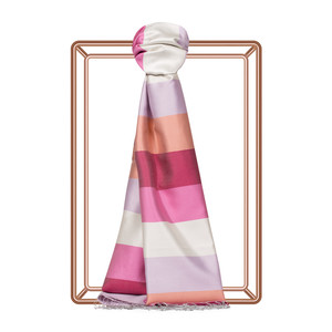 Block Striped Silk Scarf Model 23 - Thumbnail