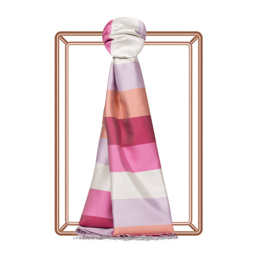 Block Striped Silk Scarf Model 23