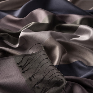 Block Striped Silk Scarf Model 25 - Thumbnail