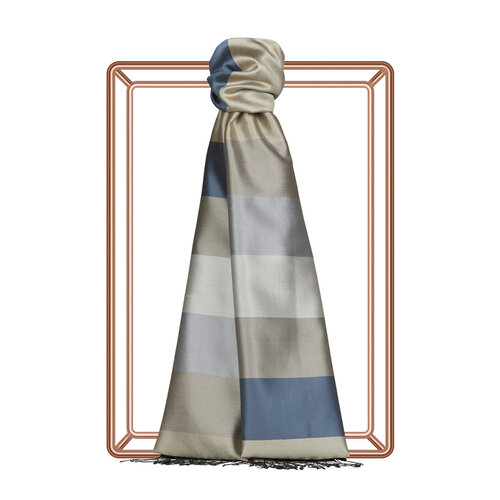 Block Striped Silk Scarf Model 30