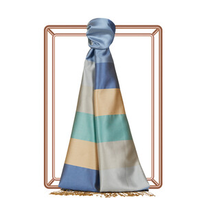 Block Striped Silk Scarf Model 39 - Thumbnail