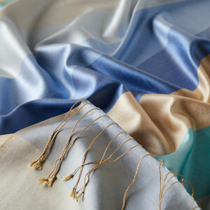 Block Striped Silk Scarf Model 39 - Thumbnail