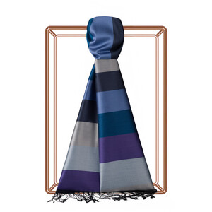 ipekevi - Block Striped Silk Scarf Model 49