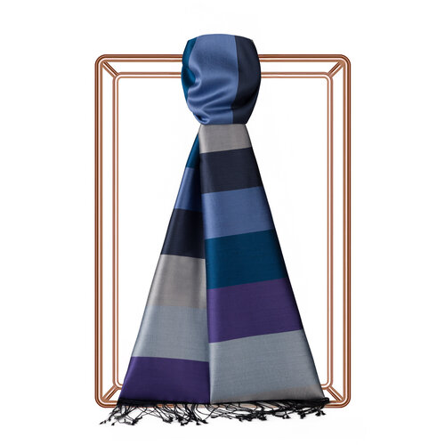Block Striped Silk Scarf Model 49