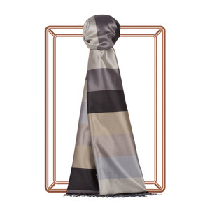 Block Striped Silk Scarf Model 50 - Thumbnail