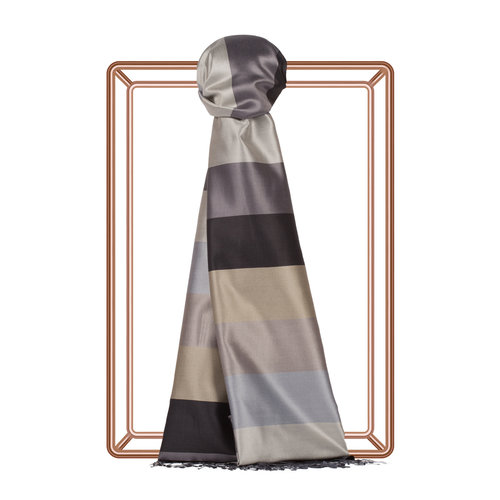 Block Striped Silk Scarf Model 50