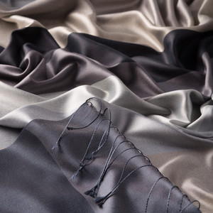 Block Striped Silk Scarf Model 50 - Thumbnail