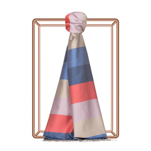 Block Striped Silk Scarf Model 52 - Thumbnail