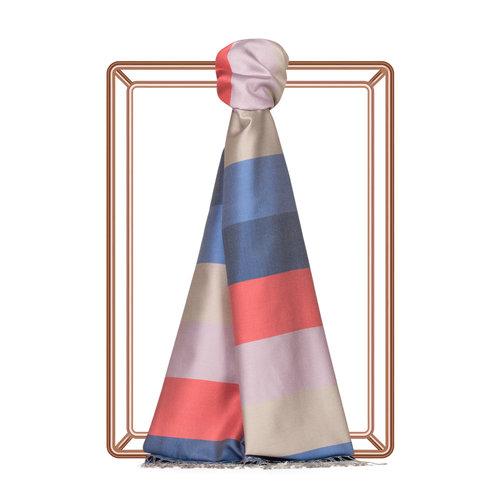 Block Striped Silk Scarf Model 52