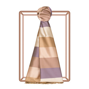 Block Striped Silk Scarf Model 53 - Thumbnail