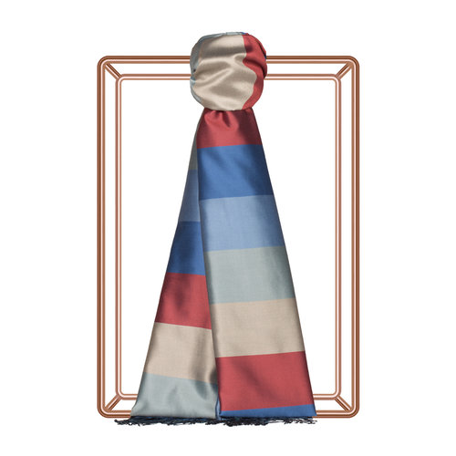 Block Striped Silk Scarf Model 54