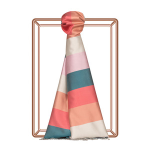 Block Striped Silk Scarf Model 55 - Thumbnail