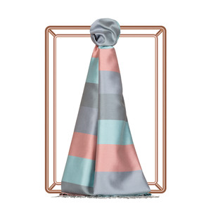 Block Striped Silk Scarf Model 56 - Thumbnail