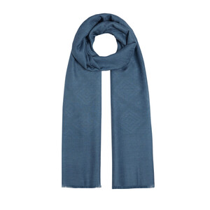 Blue Diamond Wool Silk Scarf - Thumbnail