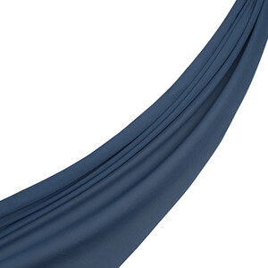 Blue Plain Cotton Scarf - Thumbnail