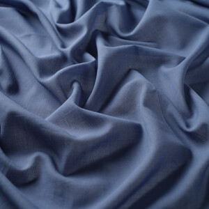 Blue Plain Cotton Scarf - Thumbnail