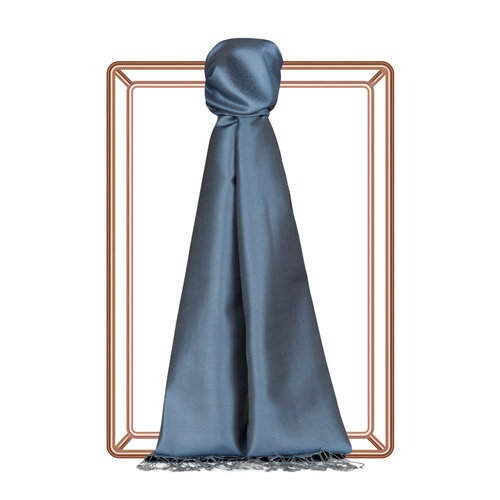 Blue Reversible Silk Scarf