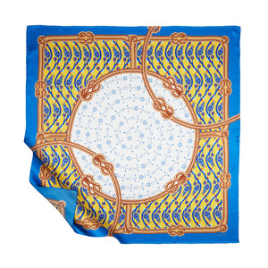 Blue Rope Satin Silk Scarf Model 01 - Thumbnail