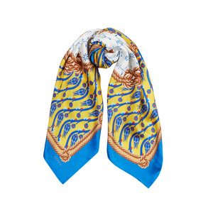 Blue Rope Satin Silk Scarf Model 01 - Thumbnail