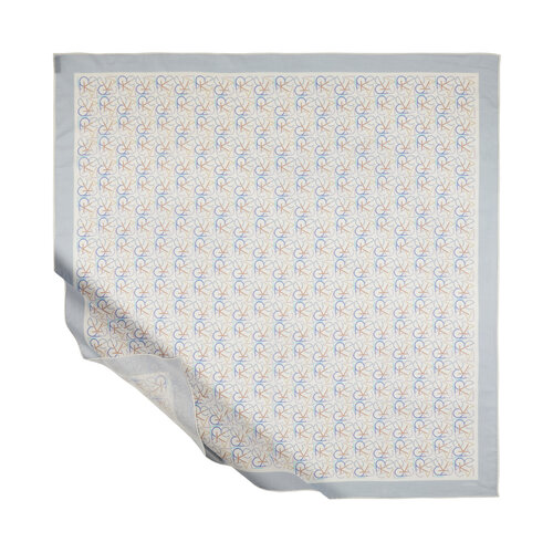 Blue Typo Monogram Cotton Scarf