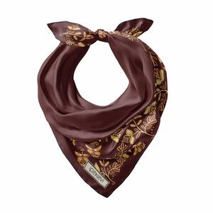 ipekevi - Bordo Bindallı Saten İpek Mendil (1)