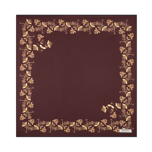 Bordo Bindallı Saten İpek Mendil 