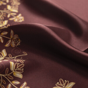 Bordo Bindallı Saten İpek Mendil - Thumbnail