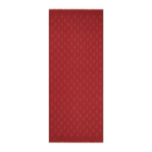 Bordo IE Monogram Yün İpek Şal