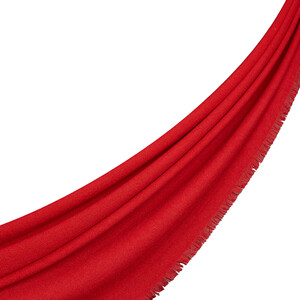 ipekevi - شال كتف كشمير صوف حرير لون أحمر