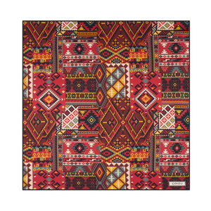 ipekevi - Bordo Sihirli Halı Saten İpek Mendil 