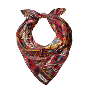 ipekevi - Bordo Sihirli Halı Saten İpek Mendil (1)