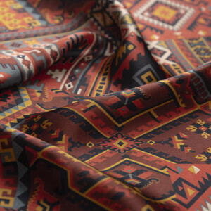 Bordo Sihirli Halı Saten İpek Mendil - Thumbnail