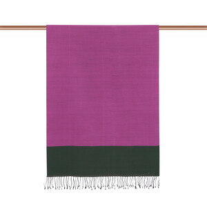 Bougainvillea Green Reversible Silk Scarf - Thumbnail