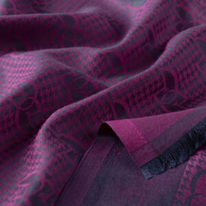Bougainvillea IE Monogram Cotton Silk Scarf - Thumbnail