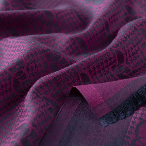 Bougainvillea IE Monogram Cotton Silk Scarf